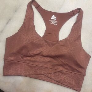 RBX Women's Leopard Print Sports Bra - Brown